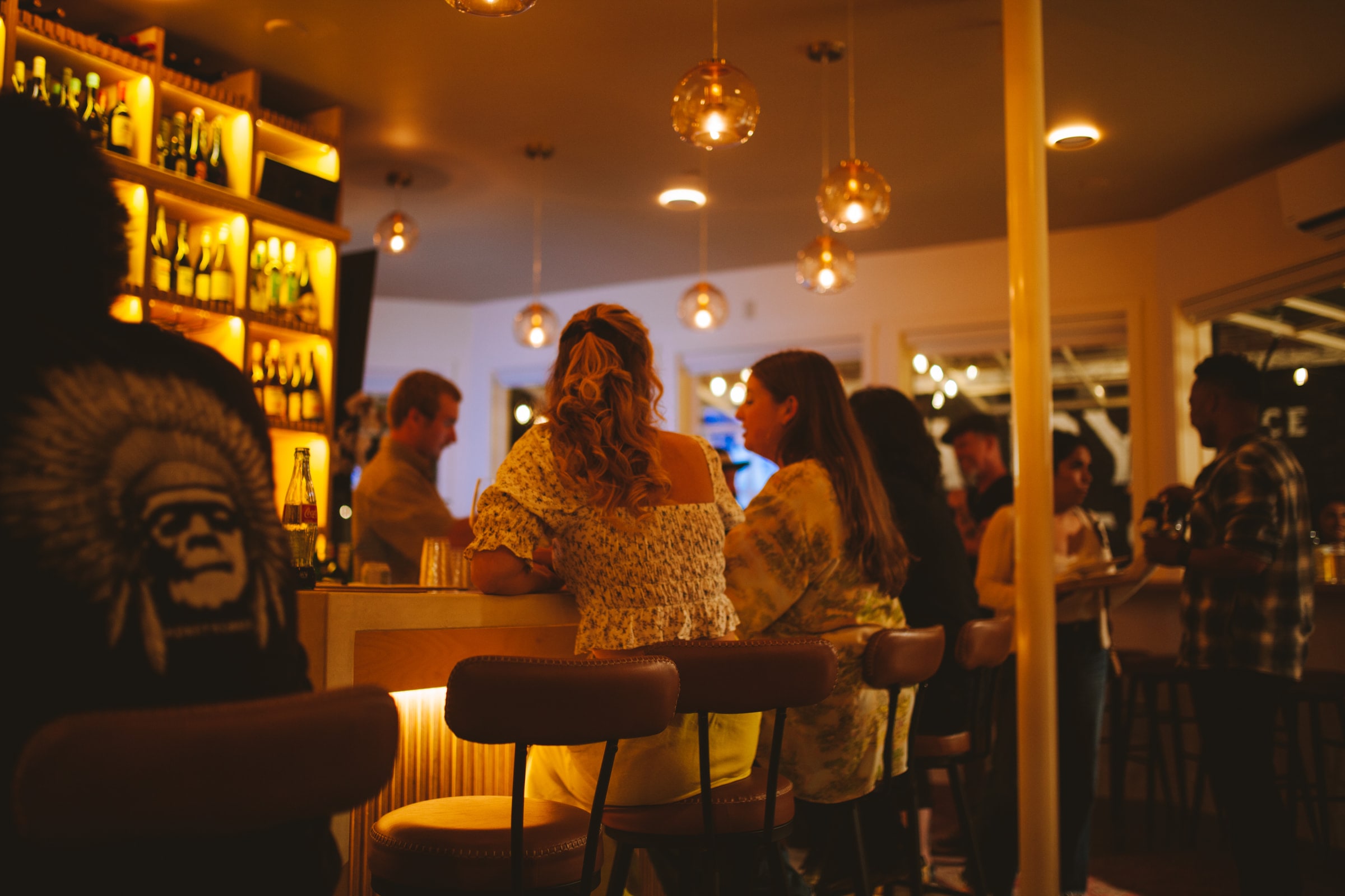 Nightlife and guests at Analogue Room bar in Solvang